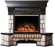 Каминокомплект Interflame Экстер темный дуб угловой с очагом Jupiter FX M Brass
